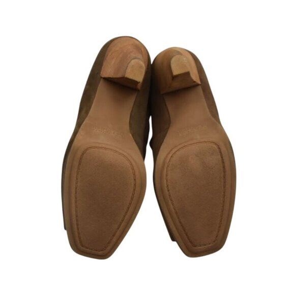 Kenneth Cole Reaction Brown Peep Toe Ankle Boots Booties Women 10 Stacked Heel - Picture 7 of 8